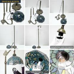 Tiffany Style Reading Floor Lamp Lavender Stained Glass Blue Purple Baroque Lamp