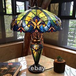 Tiffany Style Reading Lamp Luxury Multicolor Bed Table Light Stained Glass Theme