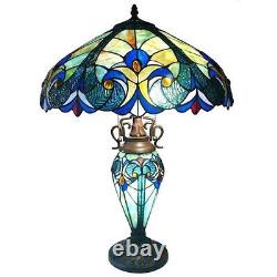 Tiffany Style Reading Lamp Luxury Multicolor Bed Table Light Stained Glass Theme