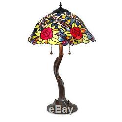 Tiffany Style Rose Tree Table Lamp 18 Shade