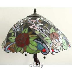 Tiffany Style Rose Tree Table Lamp 18 Shade