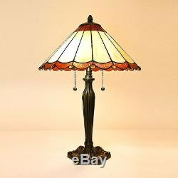 Tiffany Style Scallop Table Lamp Handcrafted 16 Shade