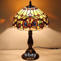 Tiffany Style Serenity Stained Glass Table Lamp Victorian Bedside Desk Light