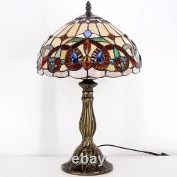 Tiffany Style Serenity Stained Glass Table Lamp Victorian Bedside Desk Light