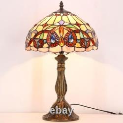 Tiffany Style Serenity Stained Glass Table Lamp Victorian Bedside Desk Light