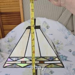 Tiffany Style Slag Stained Glass Mission Style Dual Light Table Lamp 21