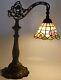 Tiffany Style Spring Blossom Stained Glass Bridge Arm Nouveau Art Table Lamp