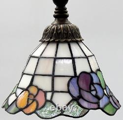 Tiffany Style Spring Blossom Stained Glass Bridge Arm Nouveau Art Table Lamp