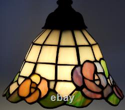 Tiffany Style Spring Blossom Stained Glass Bridge Arm Nouveau Art Table Lamp