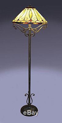 Tiffany Style Stained Cut Glass Arroyo Floor Lamp 16 Shade