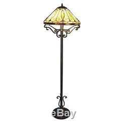 Tiffany Style Stained Cut Glass Arroyo Floor Lamp 16 Shade
