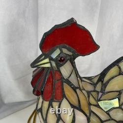 Tiffany Style Stained Glass 13.5 Chicken Lamp Light Farm Life Decoration READ