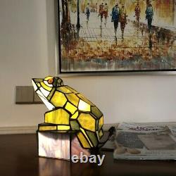 Tiffany-Style Stained Glass Animal Frog Accent Lamp 9.5 H