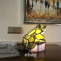 Tiffany-Style Stained Glass Animal Frog Accent Lamp 9.5 H