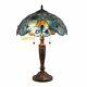 Tiffany Style Stained Glass Blue Vintage Table Lamp 16 Shade New