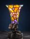 Tiffany Style Stained Glass Butterfly Accent Lamp Art Nouveau 11.75