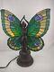 Tiffany Style Stained Glass Butterfly Wings Girl Night Light Table Desk Lamp
