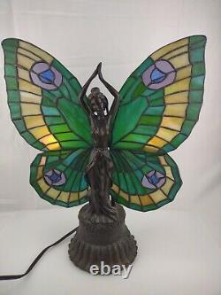 Tiffany Style Stained Glass Butterfly WINGS Girl Night Light Table Desk Lamp