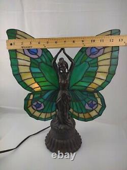 Tiffany Style Stained Glass Butterfly WINGS Girl Night Light Table Desk Lamp
