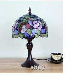 Tiffany Style Stained Glass Dome Shade Table Lamp, Multicolor, 38cm H