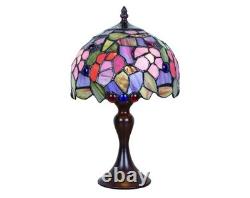 Tiffany Style Stained Glass Dome Shade Table Lamp, Multicolor, 38cm H
