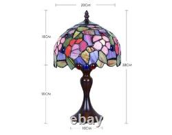 Tiffany Style Stained Glass Dome Shade Table Lamp, Multicolor, 38cm H