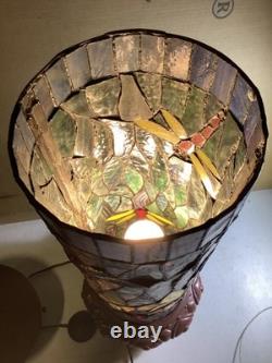 Tiffany Style Stained Glass Dragonfly 30.5 Pedestal Lamp 10 Round