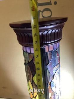 Tiffany Style Stained Glass Dragonfly 30.5 Pedestal Lamp 10 Round