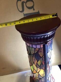 Tiffany Style Stained Glass Dragonfly 30.5 Pedestal Lamp 10 Round