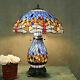 Tiffany Style Stained Glass Dragonfly Accent Reading Table Lamp With Lighted Base