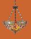 Tiffany Style Stained Glass Dragonfly Hanging Ceiling Pendant Light Fixture Lamp