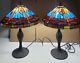 Tiffany Style Stained Glass Dragonfly Table Lamp