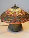 Tiffany Style Stained Glass Dragonfly Table Lamp With Mosaic Base 16h X 16w