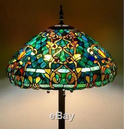 Tiffany Style Stained Glass Floor Lamp Azure Sea with 20 Shade FREE SHIP USA