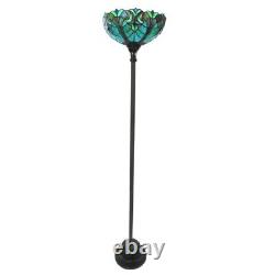 Tiffany Style Stained Glass Floor Lamp Victorian Design Torchiere Shade