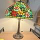 Tiffany Style Stained Glass Floral Dome Shade Table Lamp Pull Chain Bronze