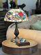 Tiffany Style Stained Glass Floral Table Lamp Tall 20 Inches Heavy