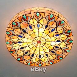Tiffany Style Stained Glass Flush Mount Chandeliers Ceiling Light Lighting Lamp