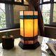 Tiffany Style Stained Glass Geometric Accent Pedestal Table Desk Lamp 14 Tall