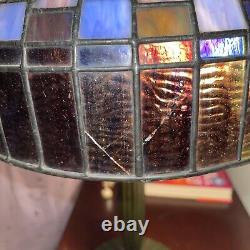 Tiffany Style Stained Glass Gothic Table Lamp, Heavy, 2 Light Bulbs, Pull Chain