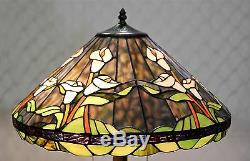 Tiffany Style Stained Glass Green Calla Lily Table Lamp New