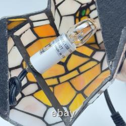 Tiffany Style Stained Glass Green Eyed Cat Table Desk Lamp Night Light