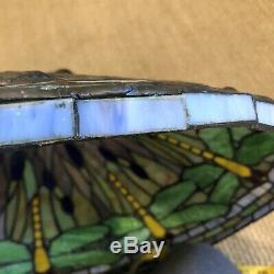 Tiffany Style Stained Glass Green and Yellow Dragonfly 20 Lamp Shade (only)