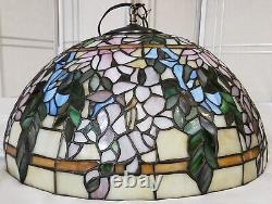 Tiffany Style Stained Glass Hanging Lamp Ceiling Chandelier Floral Botanical