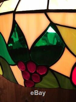 Tiffany Style Stained Glass Hanging Lamp/Chandelier with Fruit