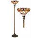 Tiffany Style Stained Glass Jewel Torchiere Floor Accent Reading Lamp Led