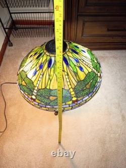 Tiffany Style Stained Glass Jeweled Dragonfly Table Desk Lamps