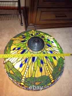 Tiffany Style Stained Glass Jeweled Dragonfly Table Desk Lamps