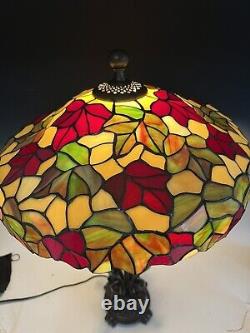 Tiffany Style Stained Glass Lamp Fall Leaves