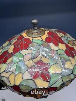 Tiffany Style Stained Glass Lamp Fall Leaves